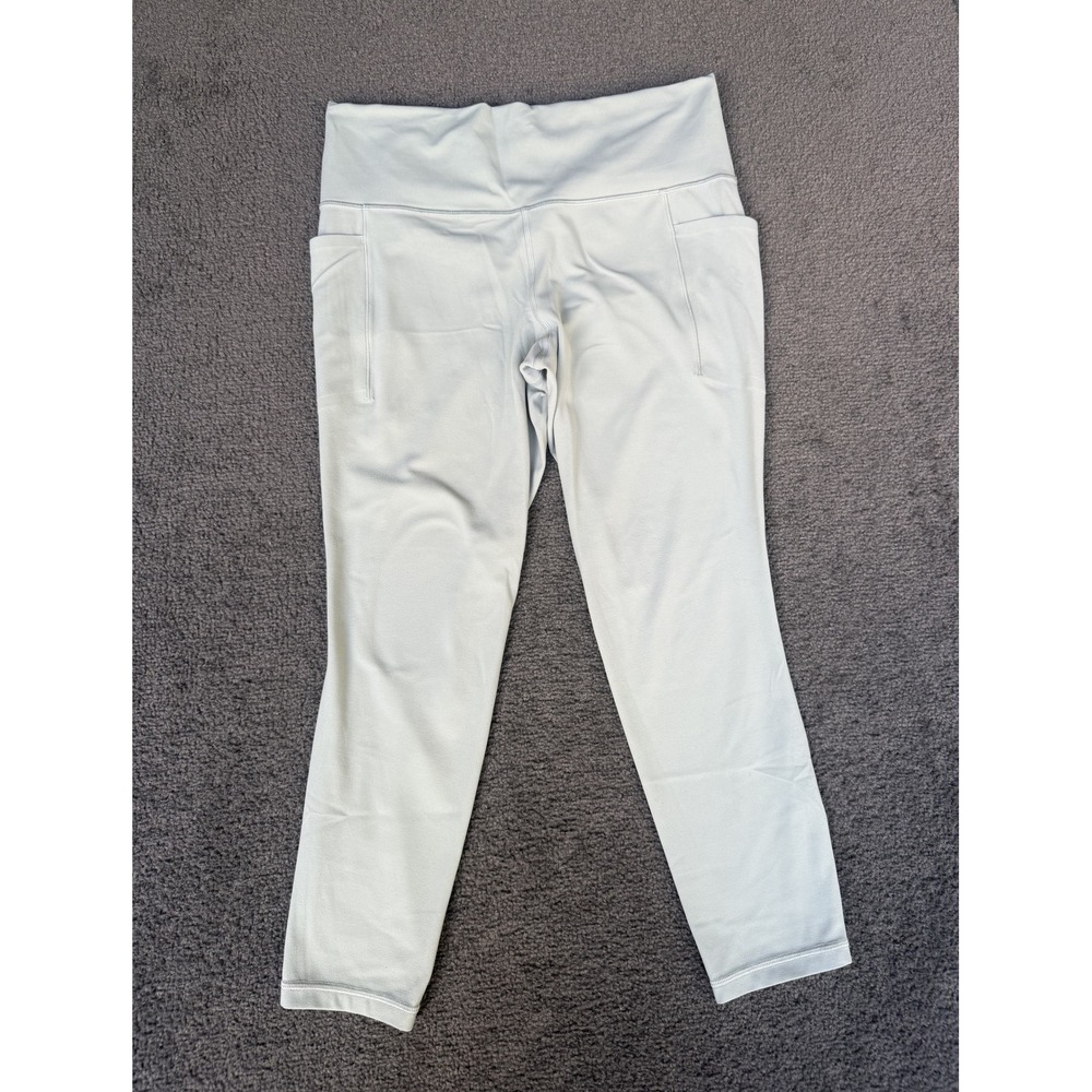 Athleta Salutation Stash 7/8 Tight Leggings Light Sage Green Pockets Size L